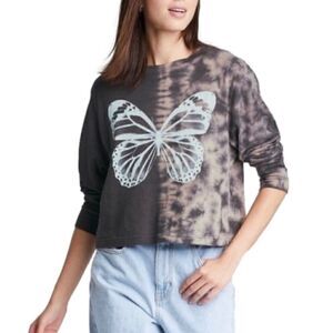 Wild fable tie dye butterfly crop tee size medium